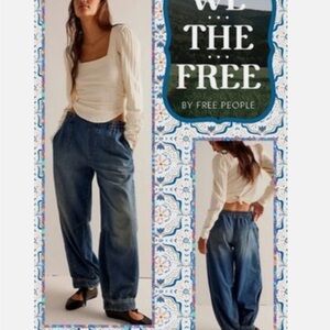 NEW! Free People We The Free Oslo Pull On Jeans Sz S Glory Days Indigo Drk Wash